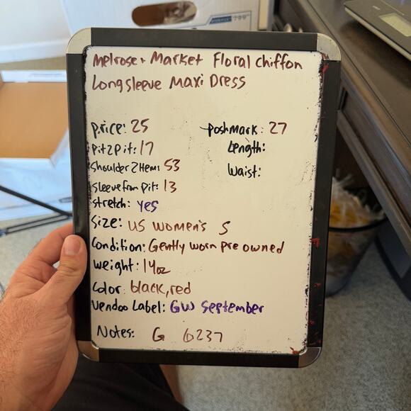 Melrose and Market Floral Chiffon Longsleeve Maxi Dress US Women's S - Picture 6 of 6